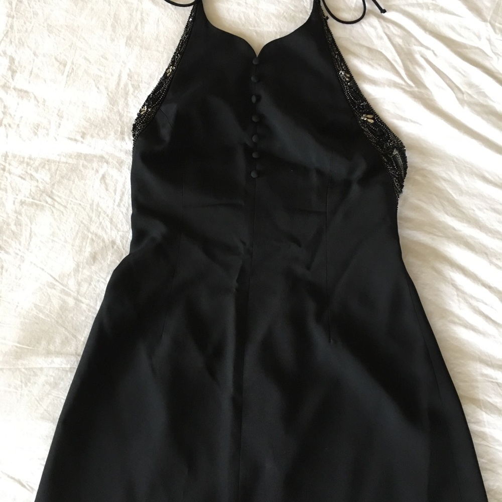 RARE BADLEY MISCHKA VINTAGE BLACK BEADED DRESS